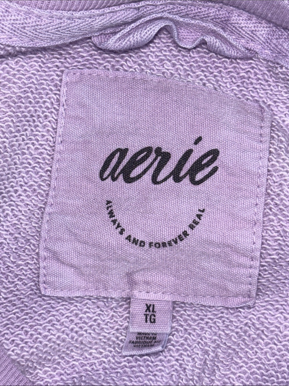 aerie Lavender "Keep It Real" Pullover Sweatshirt (size x-Large) - Picture 8 of 9